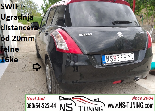suzuki swift distanceri 15mm 20mm 4x100 ugradnja duzi srafovi novi sad beograd ns tuning